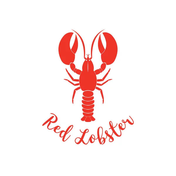 Seafood restaurant logo template with lobster on white background — Stock Vector