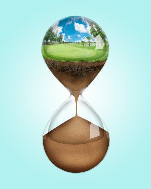 kum saati ile golf alanı