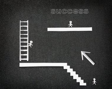 Infographic beyaz kağıt insanlarla tırmanmak için başarı