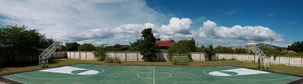 outdoor basketball court in Chiangmai, Northern Thailand panorama