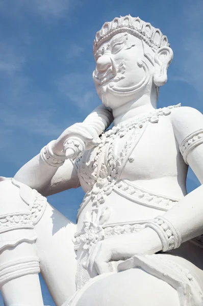 Statua bianca del guardiano thai — Foto Stock