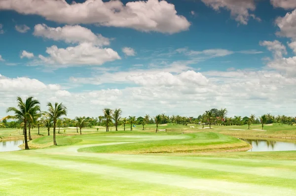 Campo de golf verde vibrante — Foto de Stock