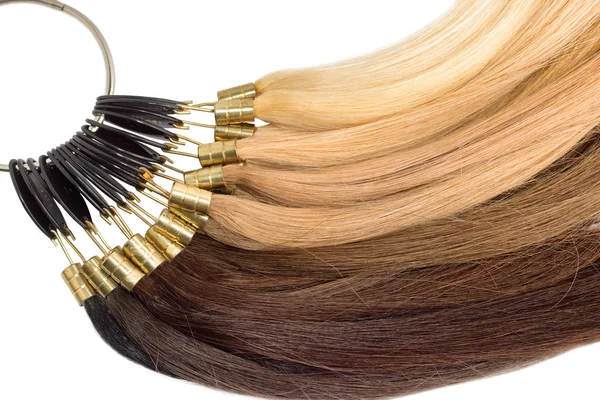 Palette d'extension de cheveux Premium avec des échantillons de couleur de blonde à — Photo