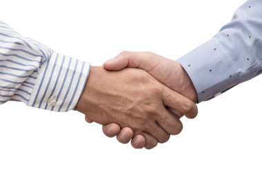 karşılıklı iki İşadamlarından beyaz izole