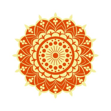 Geleneksel Çember Dantelli Mandala Siluet Vektörü