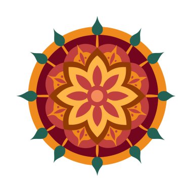 Kutsal Dua Çiçeği Mandala Siluet Vektörü