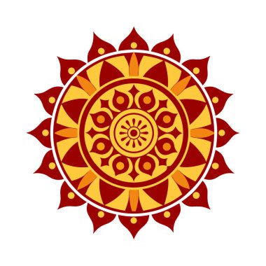 Kültürel Desen Yuvarlak Mandala Siluet Vektör Sanatı