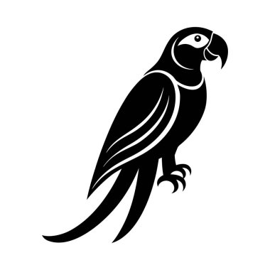 Düz Biçim Macaw Tropikal Papağan Görüntü Sanatı