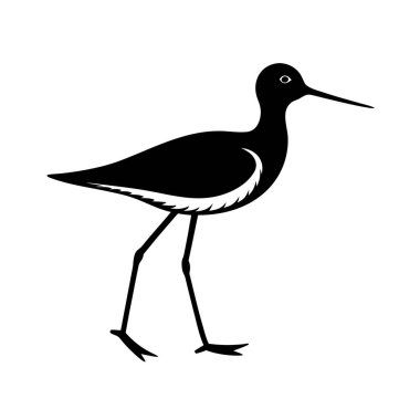 Düz Stil Sandpiper Shore Kuş Görünümü