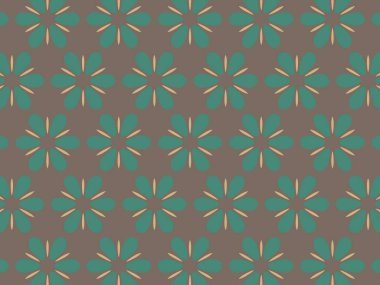 Kahverengi taba rengi aksanlı bir deniz mavisi deseni..