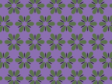 Pembe bir arka plan, pürüzsüz yeşil çiçek desenleri şekillendirir.