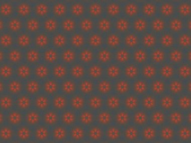 Gri arkaplandaki kırmızı çiçeklerin tekrarlanan deseni.