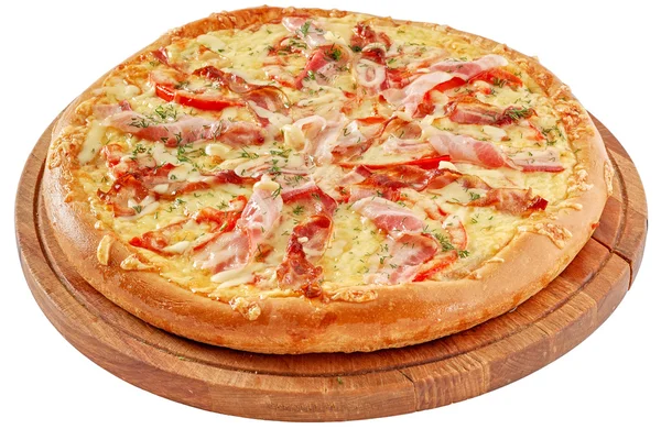 Pizza con tocino y chiken — Foto de Stock