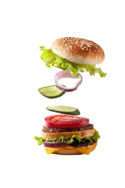 uçan maddeler izole hamburger