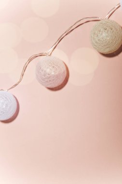 Noel arkaplan konsepti, kış tatili ve mutlu yeni yıl kartları, daire, kopyalama alanı, üst kapak manzarası