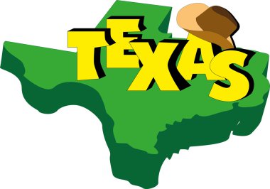 Texas harita çizgi film tarzı