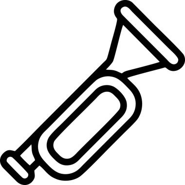 Şeffaf PNG Biçiminde Zarif Minimalist Tasarımlı Klasik Trompet Simgesi Simgesi