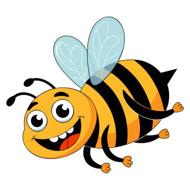 Cartoon bee isolated on white background vector illustration perfect for mascot design cute insect character or children themed creative artwork