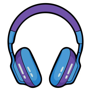 Colored headphones isolated vector icon perfect for music technology audio design modern gadget illustration or entertainment creative themed artwork