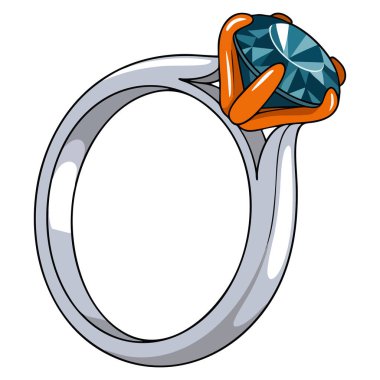 Isolated colored ring icon with diamond vector illustration perfect for jewelry design luxury accessory logo or romantic gift concept creative artwork