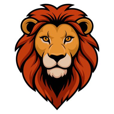 Lions head realistic simplified illustration vector artwork isolated design element perfect for wildlife predator logo mascot or strong animal concept