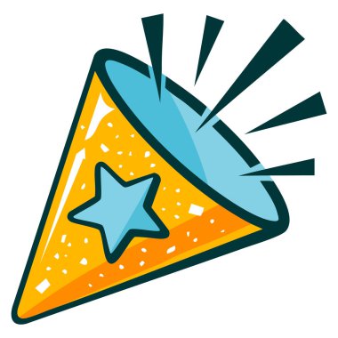 Popper confetti party celebration vector illustration isolated design element perfect for festive event new year or birthday decoration creative artwork