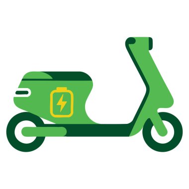 Sustainable living electric motorcycle sign symbol vector illustration promoting clean energy eco transport and modern environmental friendly concept