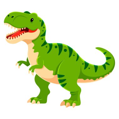 Tyrannosaurus rex dinosaur vector illustration with sharp teeth perfect for prehistoric wild predator artwork or educational creative design themes