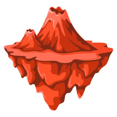 Vector illustration of cartoon stone isometric island design element suitable for fantasy game map terrain or landscape creative 3D environment artwork