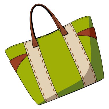 Vector illustration of green bag isolated on white background suitable for eco friendly shopping reusable tote or sustainable lifestyle product themed design