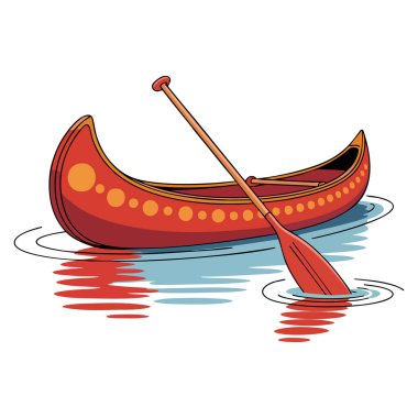 Vector illustration of Indian canoe toy boat isolated design element suitable for traditional native craft tribal art or cultural collectible theme