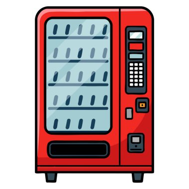 Vector illustration of vending machine isolated on white background ideal for snack beverage concept empty dispenser or retail product design and artwork