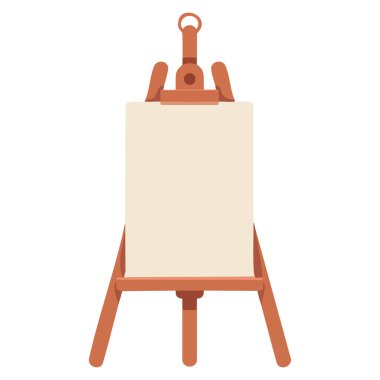 Vector illustration of wooden easel isolated on white background cartoon style ideal for artist studio classroom or creative painting design element