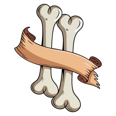 Vintage bones cross trendy vector illustration isolated design element perfect for gothic retro skeleton skull or decorative tattoo themed artwork