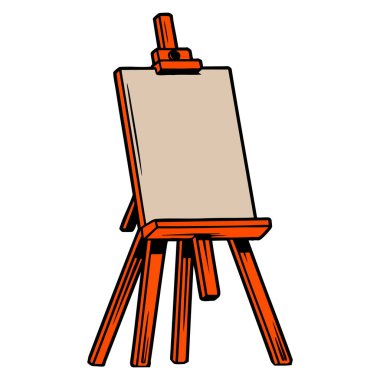 Wooden easel cartoon style vector illustration isolated on white background perfect for art room studio painting workshop or creative decoration concept