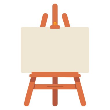 Wooden easel vector illustration isolated on white background cartoon style perfect for art studio design painting workshop or creative decoration artwork