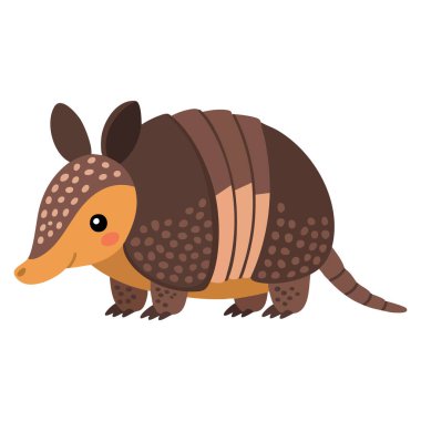 Beyaz arkaplan illüstrasyonunda armadillo vahşi yaşam için mükemmel bir izole vektör.