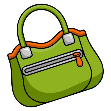 Moda aksesuarları ve günlük sanat eserleri için mükemmel beyaz arka plan vektör tasarımına izole edilmiş bir çanta tasviri