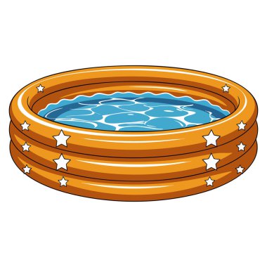 Beyaz bir arka plan vektör çizimi üzerine bir yüzme havuzu tasviri su aktivitesi yaz tasarımı ve boş zaman görselleri için ideal izole edilmiş.