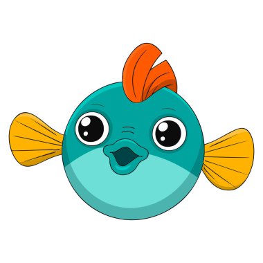 Beyaz arka planda izole edilmiş balıkların vektör çizimi okyanus deniz ürünleri akvaryumu dekorasyonu veya eğitim tasarım kavramları için idealdir.