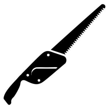 Pad saw glyph simgesi vektör izole görüntü kesme aracı marangozluk ekipman yapı veya atölye tasarım düz raster sanat tarzı silüet