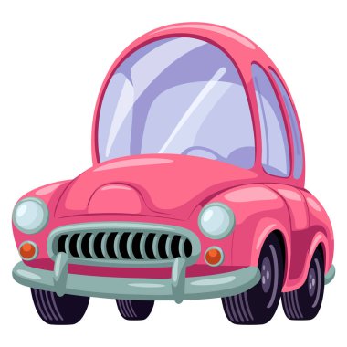 Beyaz arka plan vektör çizimleri üzerindeki pembe çizimler otomobil taşıma şehri sürücü modası veya yaratıcı temalı tasarımlar için uygundur