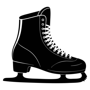 Paten ikonu silueti vektör çizim elementi spor aktivitesi paten kaymasını veya logo web veya düz minimal grafik tarzı için izole edilmiş sanat eserlerini temsil eder