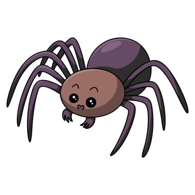 Beyaz zemin üzerindeki örümcek vahşi vektör illüstrasyonu doğa için mükemmel izole edilmiş böcek eğitimli vahşi yaşam veya eklembacaklı temalı yaratıcı sanat eseri