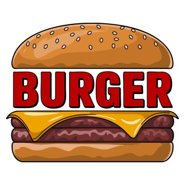Kelime burger için vektör yazı tipi tasarımı çizimi tipografi menüsü tasarımı için idealdir fast food markalaştırma restoranı veya aşçılık için yaratıcı sanat eserleri