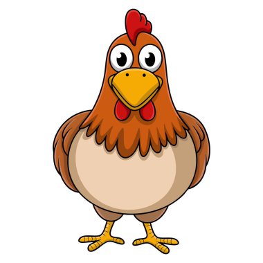 Beyaz arka planda büyük şişman bir tavuğun vektör çizimi çiftlik hayvanı karikatür çizimi kümes hayvanları tasarımı ve tarım temalı yaratıcı projeler için idealdir.