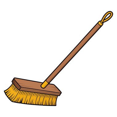 Sanat aracı boyama okulu hobisi veya sanat temalı tasarım projeleri için uygun beyaz arkaplanda izole fırçanın vektör illüstrasyonu