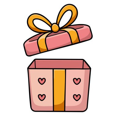 Tatil, kutlama, doğum günü, şenlik, hediye ya da dekoratif tasarımlar için ideal beyaz arka planda izole edilmiş renkli hediye kutusunun vektör çizimi