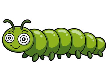 Beyaz zemin üzerinde izole edilmiş baş döndürücü tırtılın vektör çizimi sevimli böcek karakteri için ideal eğlenceli ya da yaratıcı sanat eserleri