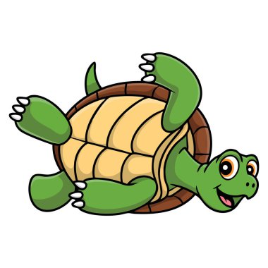 Beyaz arka planda izole edilmiş komik karikatür kaplumbağasının vektör çizimi komik yalan ifade için ideal çocuk çizgi filmi ya da mizahi yaratıcı sanat eseri